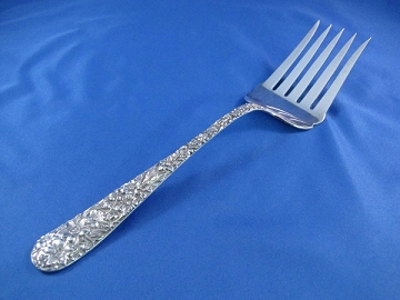 Kirk "Repousse" sterling salad serving fork